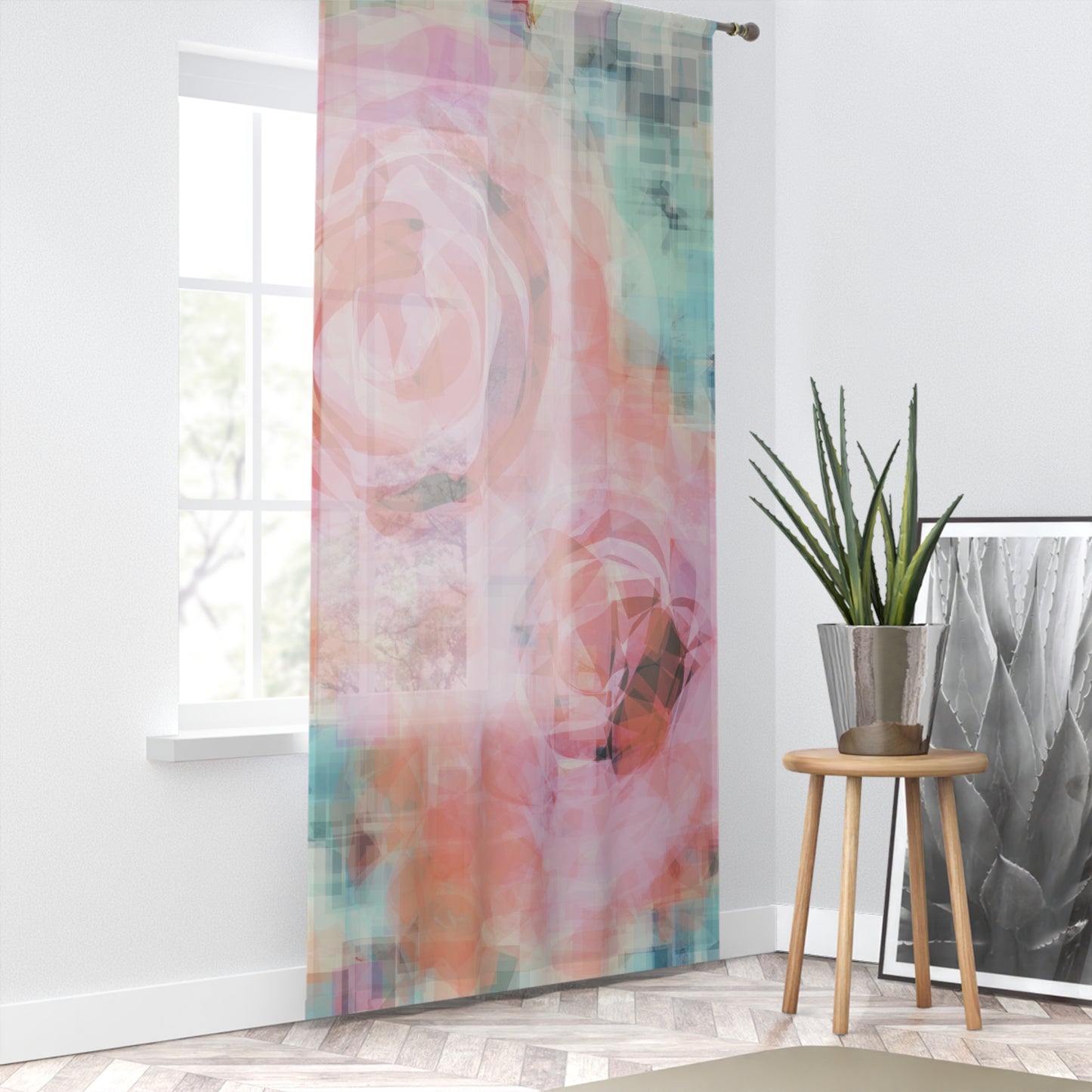 Lana:  Floral Abstract Window Curtain for Vibrant Home Décor