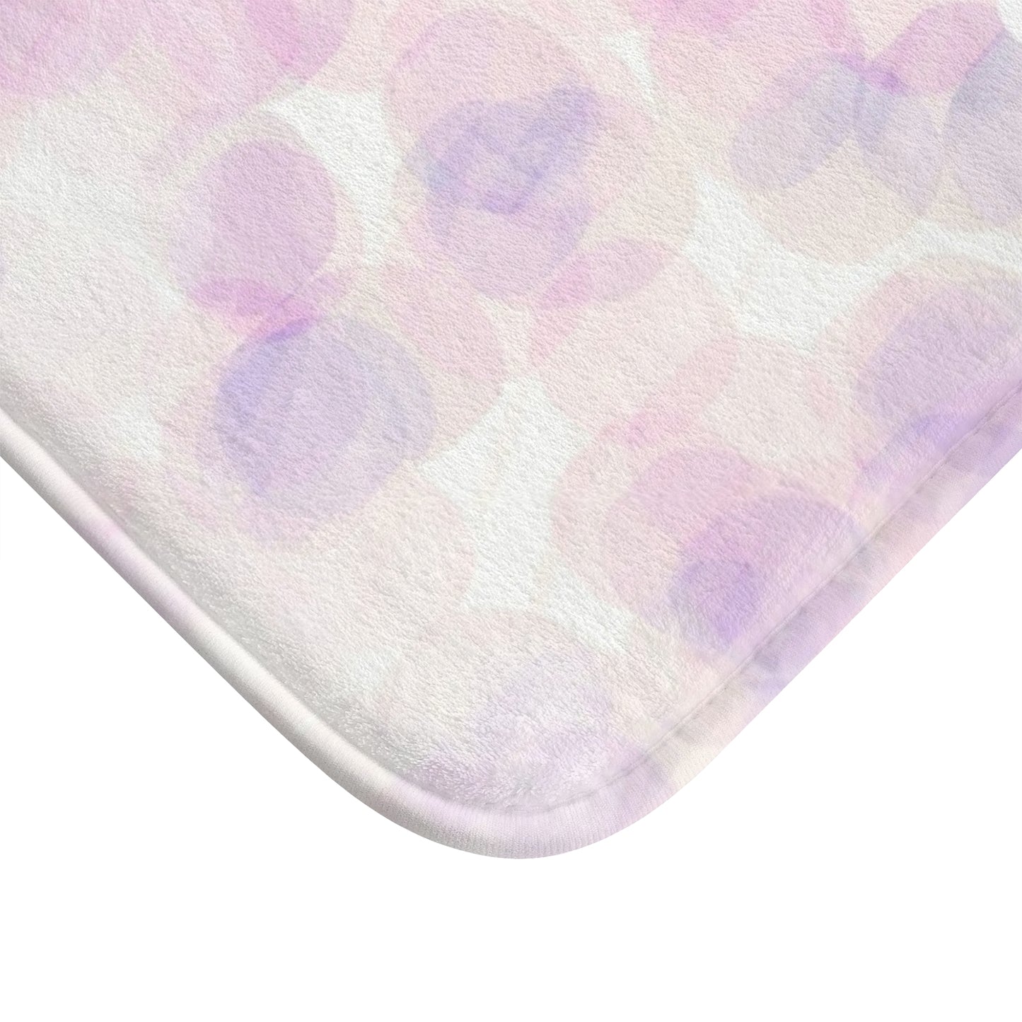 Innocent Memories: (24"x17") Pastel Lovers Bathmat — Soft Purple & Pink Marble Bathroom Rug