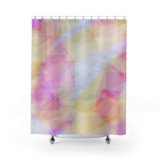 Sweetness & Decency:  Abstract Watercolor Shower Curtain, Vibrant Bathroom Decor, Pastel Color Home Accent, Gift for Her, Modern Art Bathroom