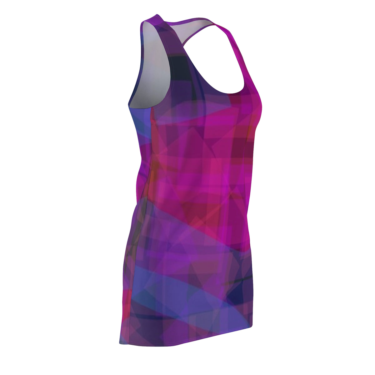 Cherry Blue:  Abstract Purple Hues Racerback Dress