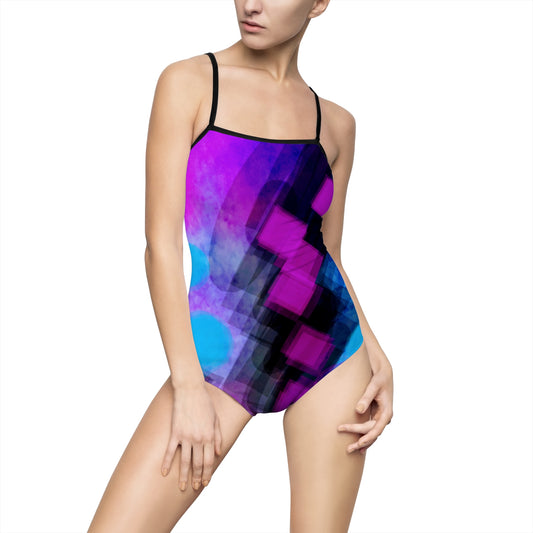 Take Care:  Vibrant Abstract Women's One-Piece Swimsuit | Stylish Beachwear for Summer Fun
