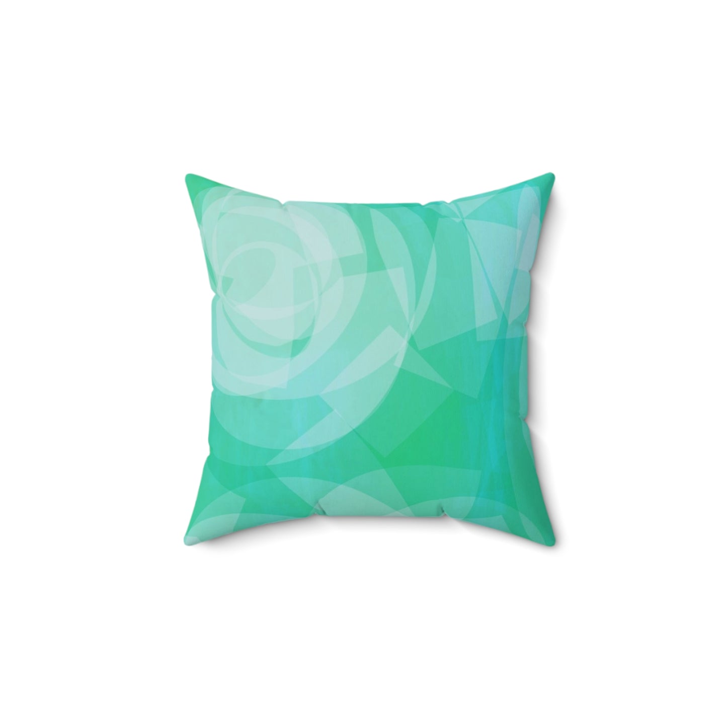 Sharona: (14"x14") Modern Mint Abstract Throw Pillow - Home Decor Accent