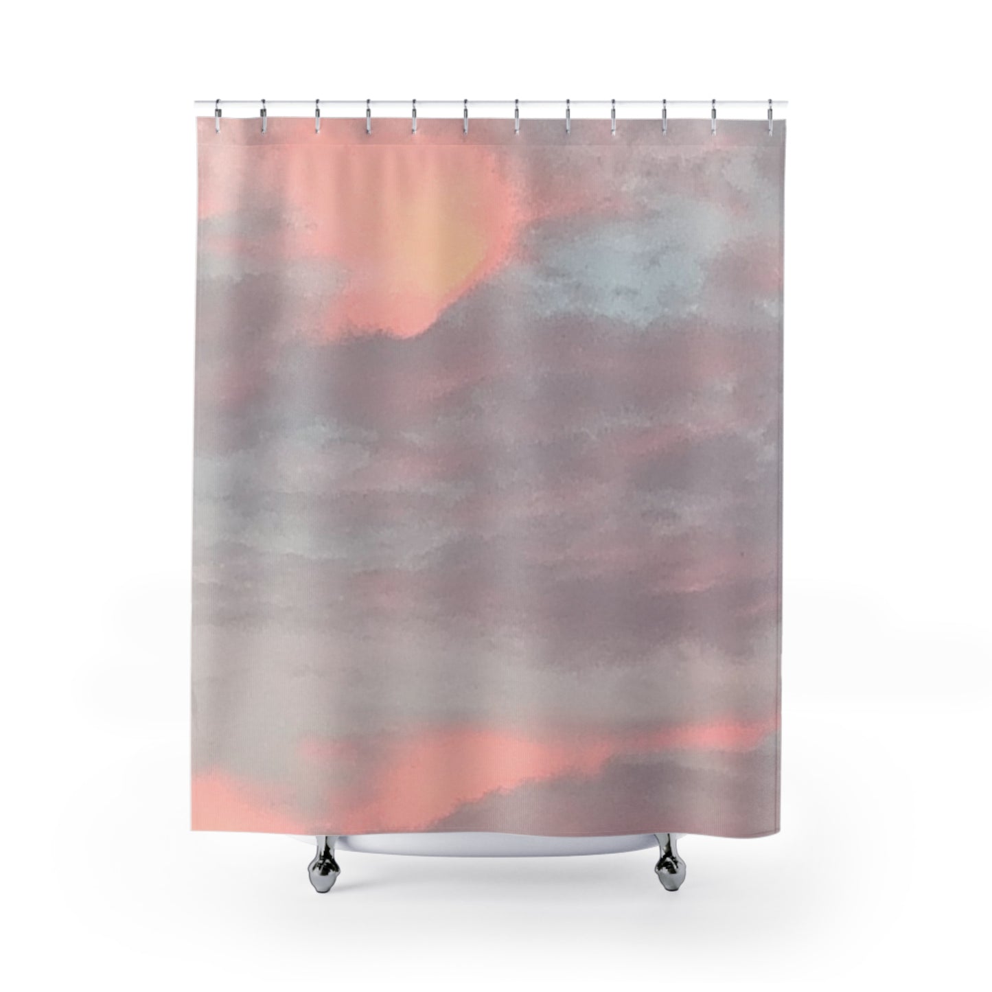 Ardent Pulse: Dreamy Venus Love Sunset Shower Curtain - Soft Pastel Bathroom Decor