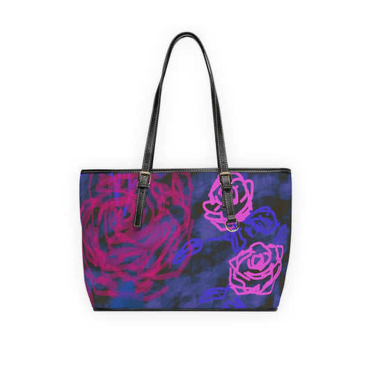 Night Roses: Chic Floral Tote Bag, Stylish Handbag, Boho Purse, Everyday Shoulder Bag, Trendy Flower Design, Gift for Her