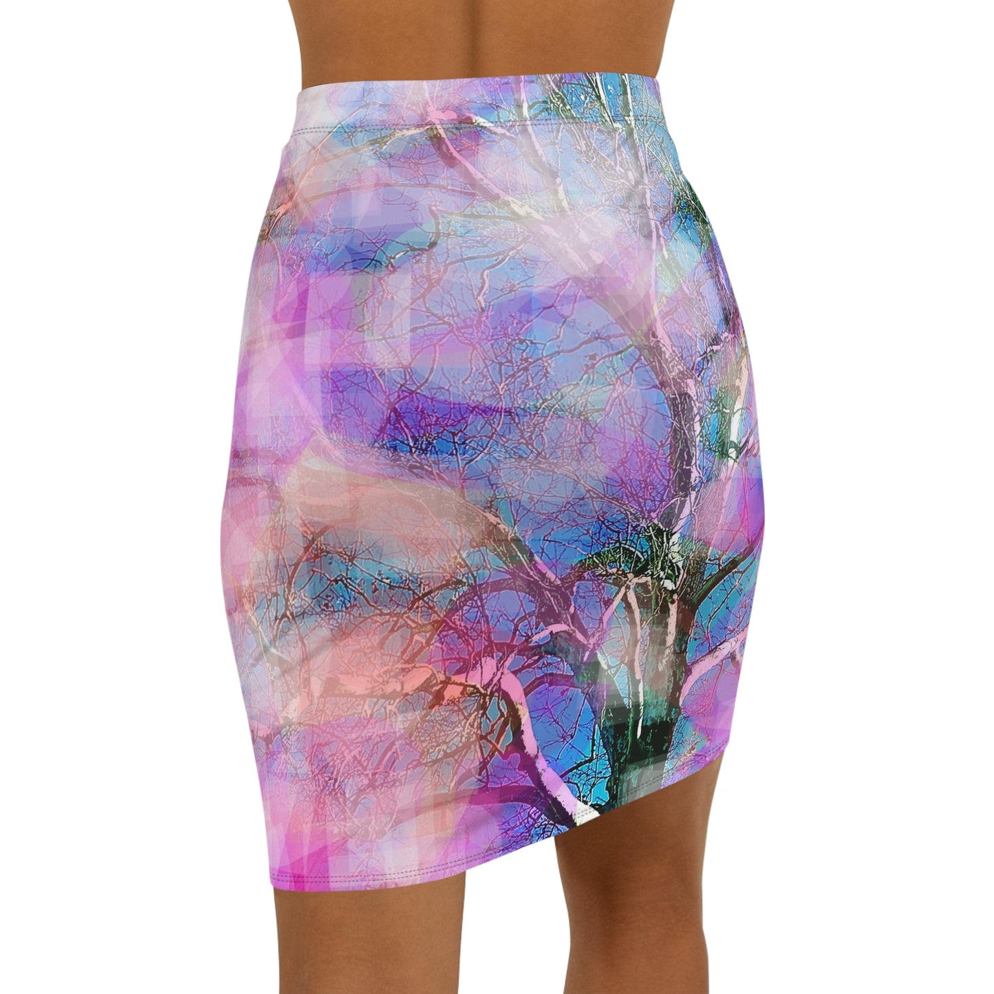 Woo Hoo!  Ethereal Vibrant Abstract Women's Mid-Waist Pencil Skirt, Nature Lovers Skirt for Casual Wear, Stylish Skirt for Parties, Floral Printed Skirt, [...]