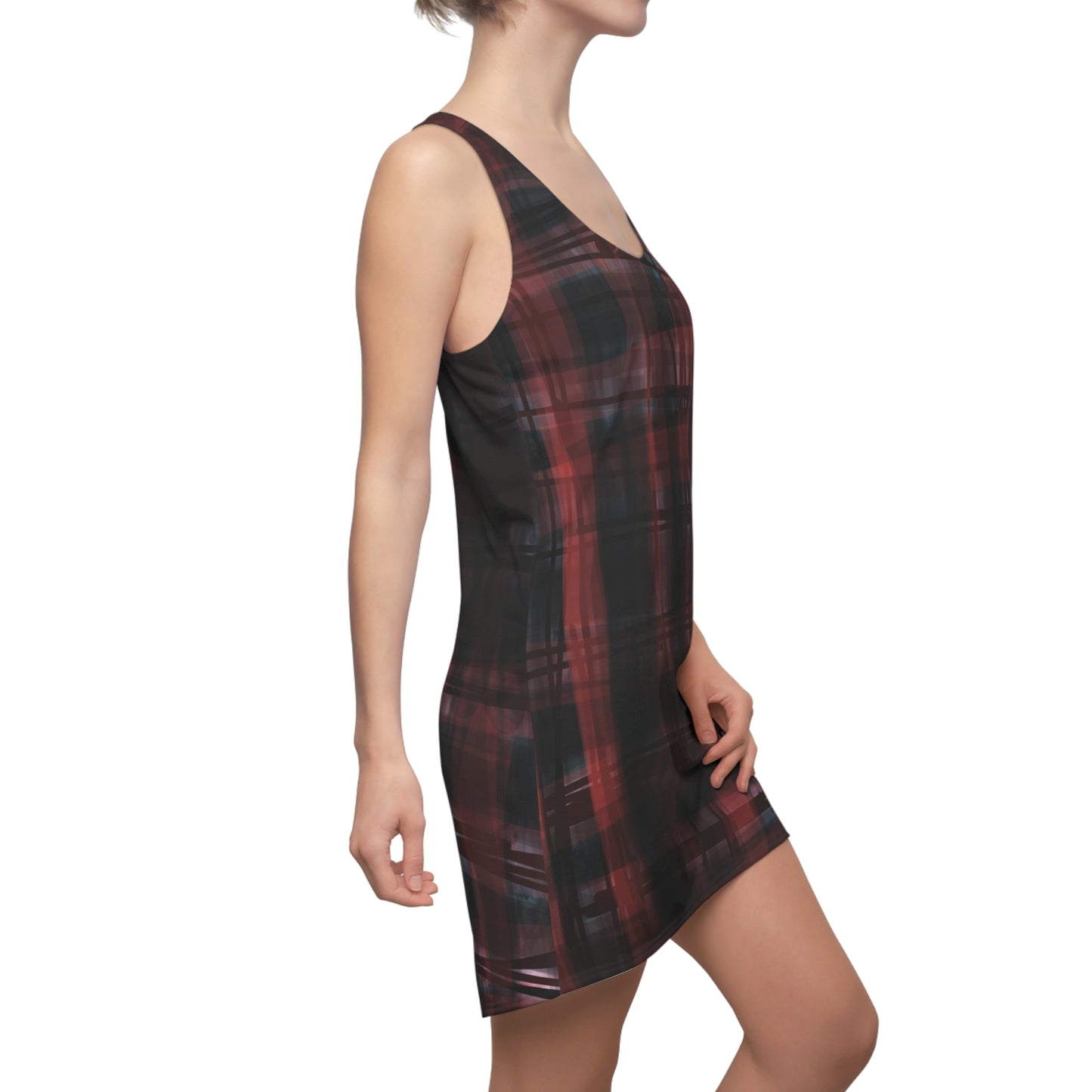 Mechelle:  Plaid Racerback Dress for Stylish Women | Casual Everyday Wear