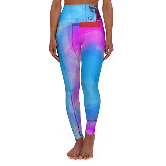 Magenta Edge:  High Vibrations Leggings, Activewear, Fitness Apparel, Colorful Dance Leggings, Streetwear