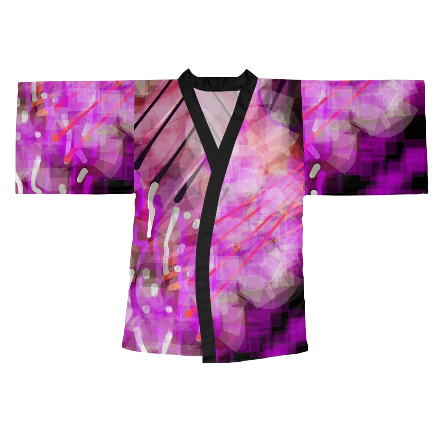 Gilda II:  Bohemian Floral Long Sleeve Kimono Robe - Perfect for Relaxation and Warm Evenings