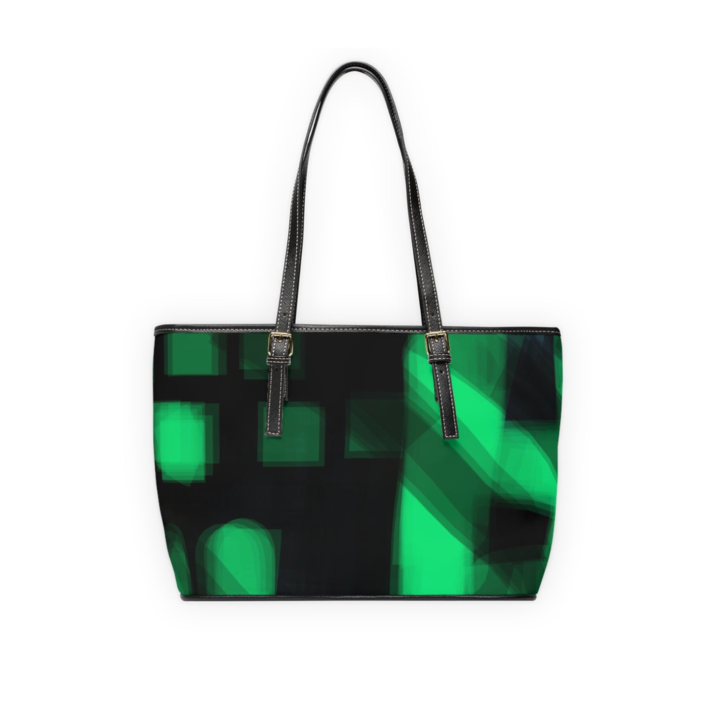 Electra Land:  Chic PU Leather Shoulder Bag - Stylish Geometric Design in Green