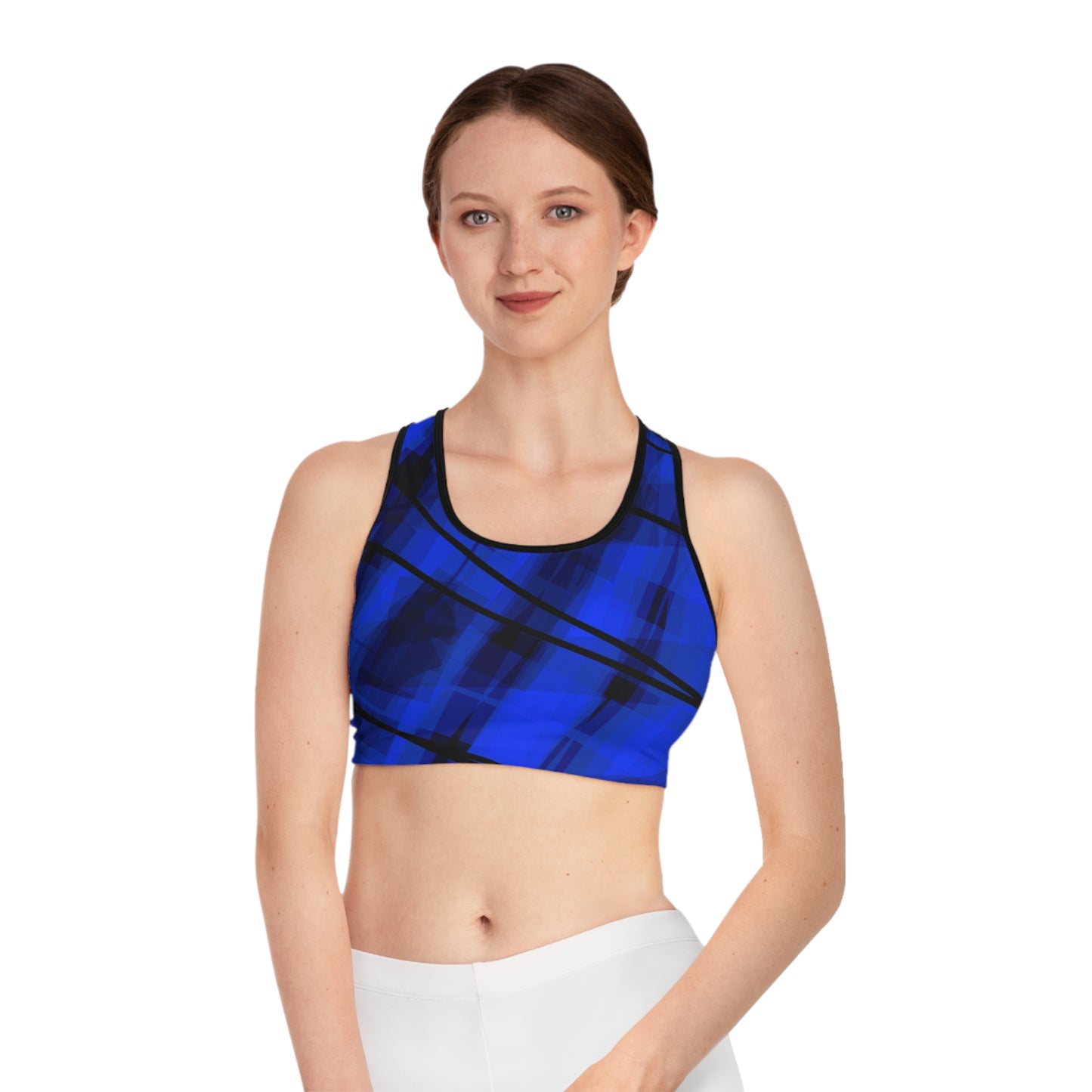 Crazy Sapphire:  Stylish Blue Sports Bra – Comfortable Activewear for Fitness Lovers