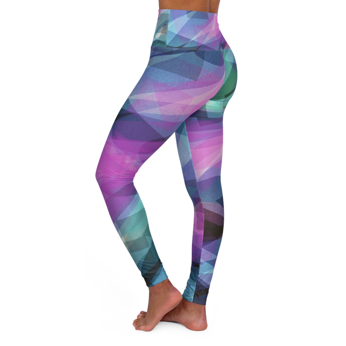Yvonne:  Vibrant High Waisted Yoga Leggings - Colorful Abstract Design for Fitness Enthusiasts