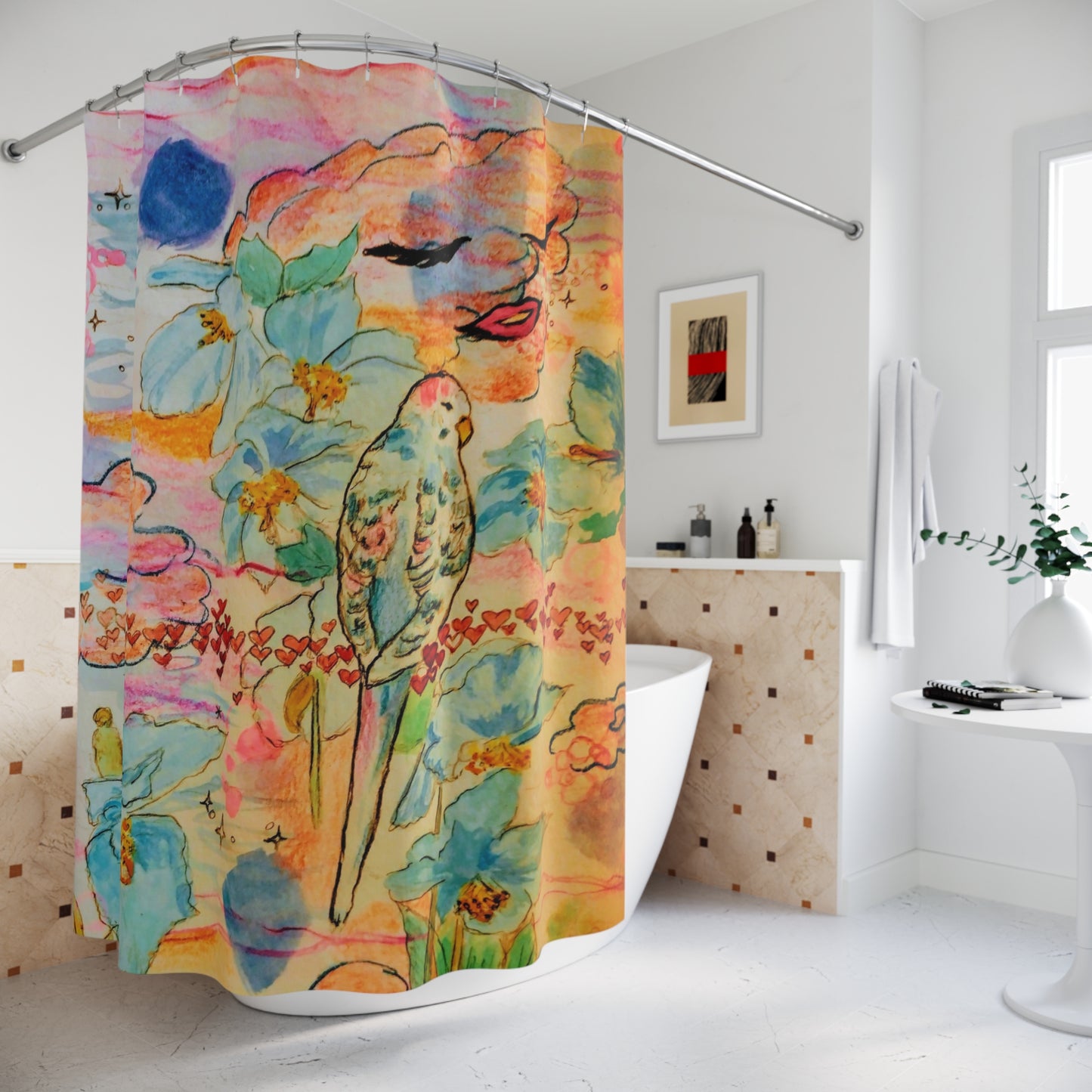 Purty Bird: Polyester Shower Curtain