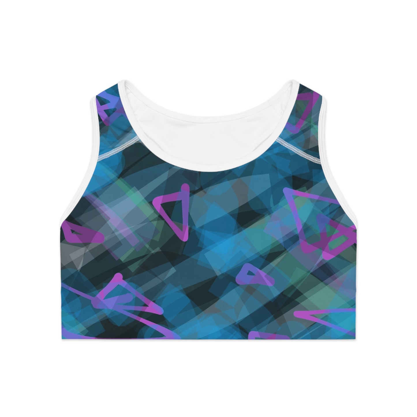 Roxanne I:  WH Trim Abstract Pattern Sports Bra for Active Women | Comfortable Workout Wear