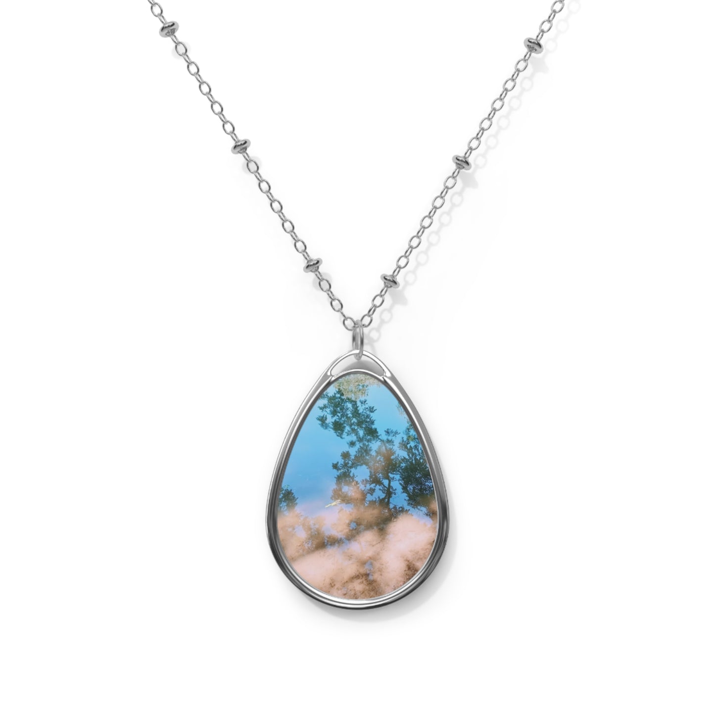 Aqua Dreamy: Oval Necklace