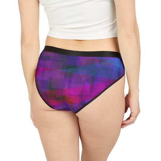 Cherry Blue:  Colorful Women's Underwear Set, Vivid Bikini and Briefs, Gradient AOP Intimates, Bold Print Lingerie, Gift for Her
