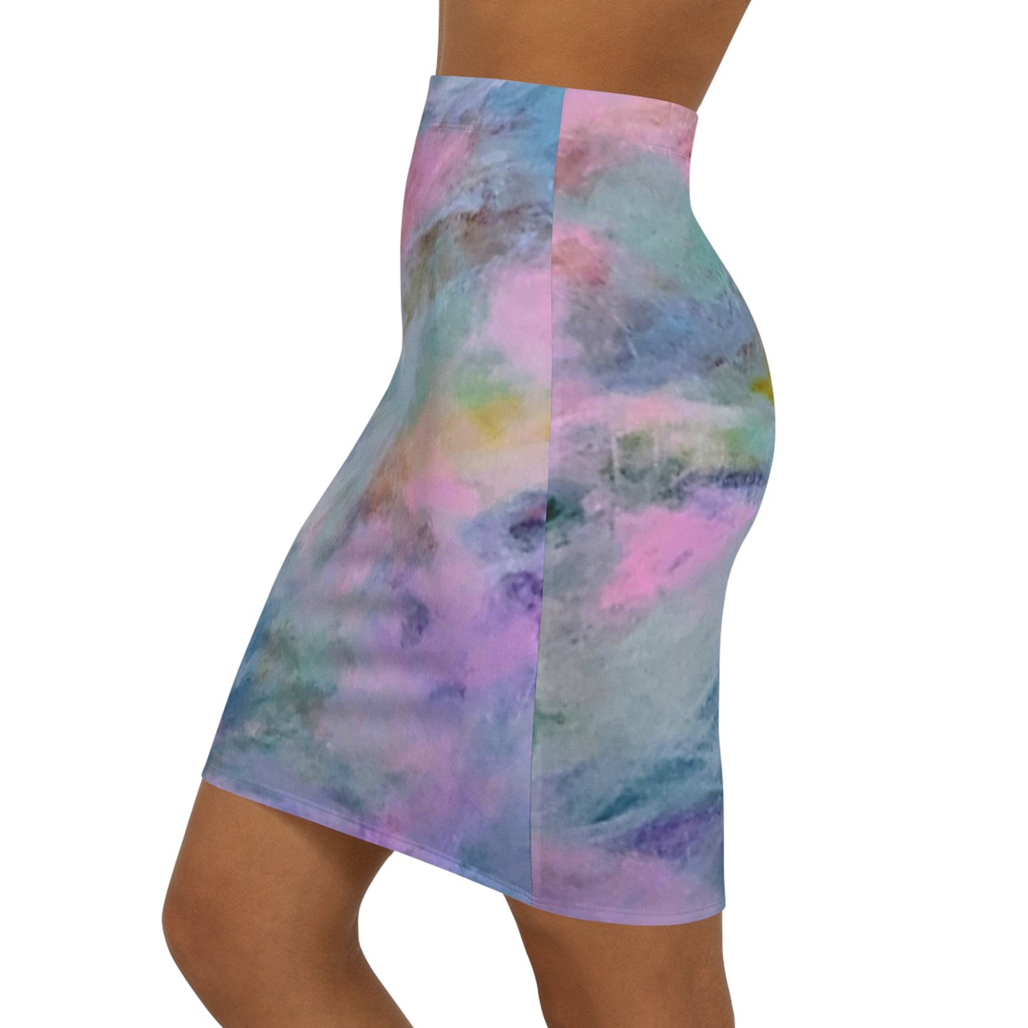 Peace & Luv:  Women's Mid-Waist Pencil Skirt (AOP)