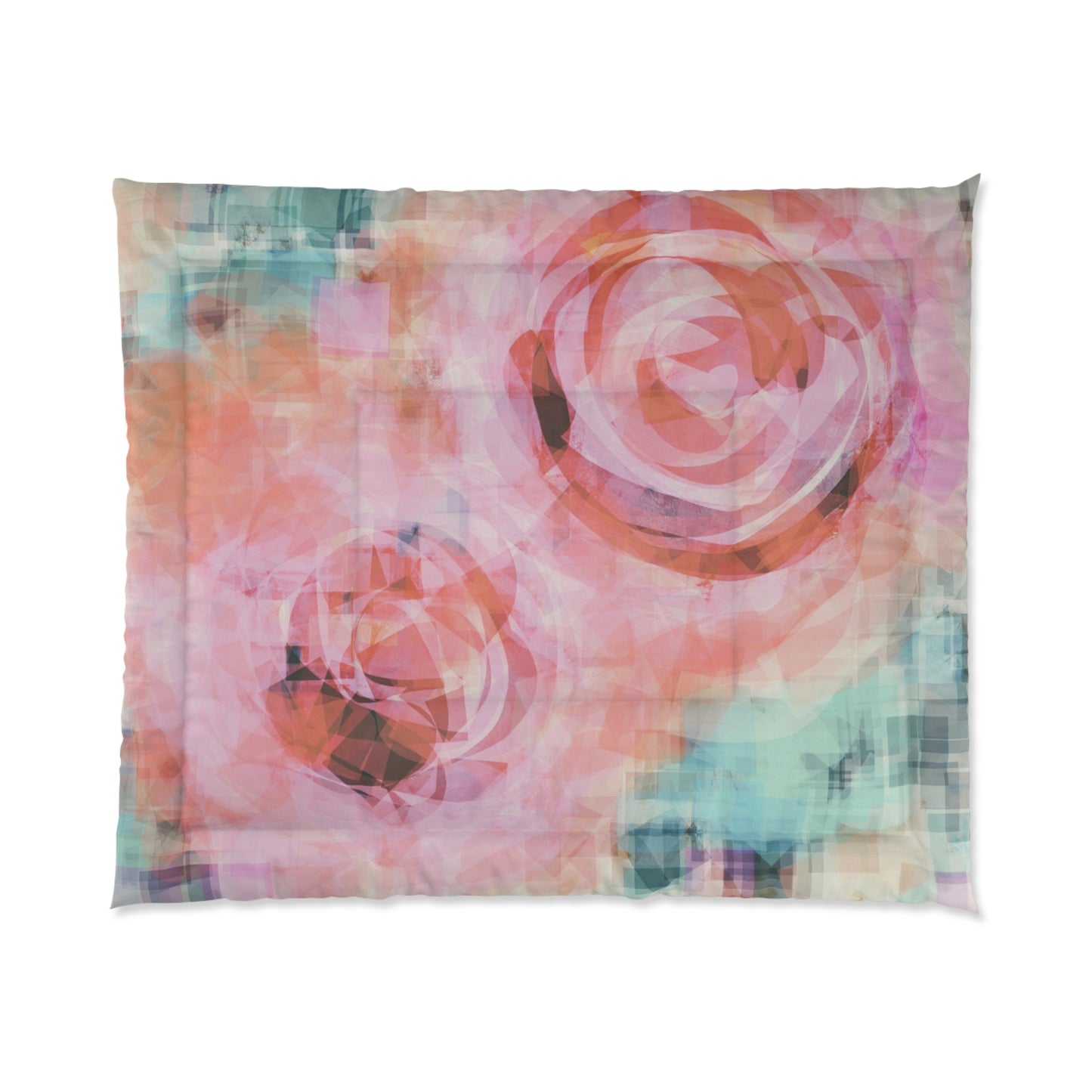 Lana:  Blush Floral Comforter - Cozy Abstract Bedding for a Serene Bedroom