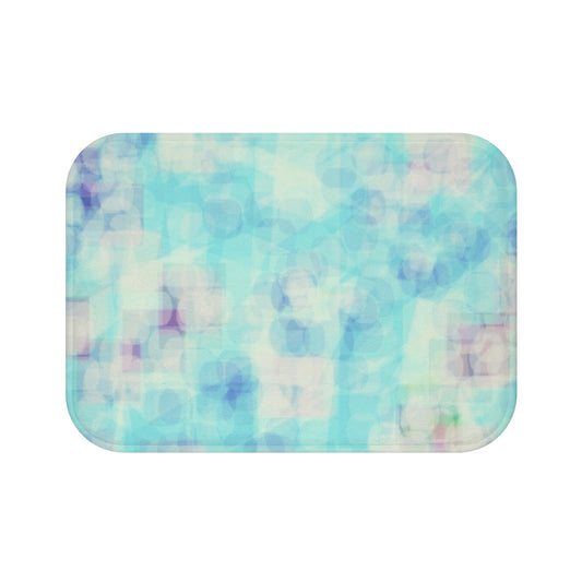 Celia: (24"x17") Serene Blue Abstract Bathmat, Soft Touch Bathroom Rug, Cozy Home Decor, Spa Vibe Mat, Gift for New Home