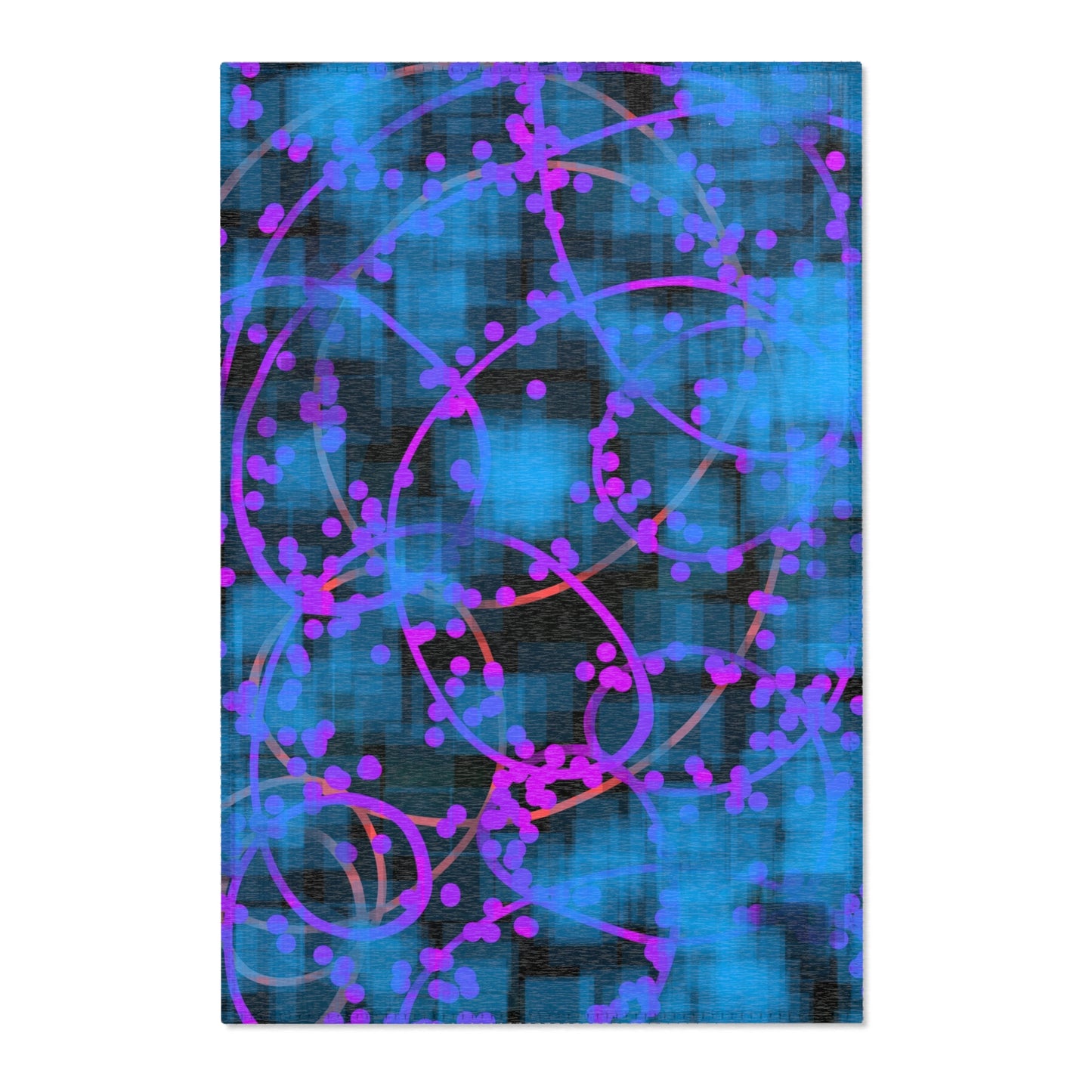 Night View:  24"x36" Vibrant Abstract Area Rug - Modern Decor for Home & Office