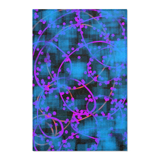 Night View:  24"x36" Vibrant Abstract Area Rug - Modern Decor for Home & Office