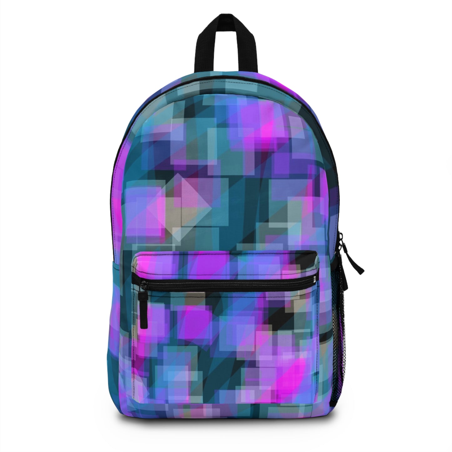 ESP:  Vibrant Geometric Print Backpack, Stylish Bag, Good Vibes Travel Backpack, Colorful Daypack, Unique Gift for Students, Backpack for Hiking