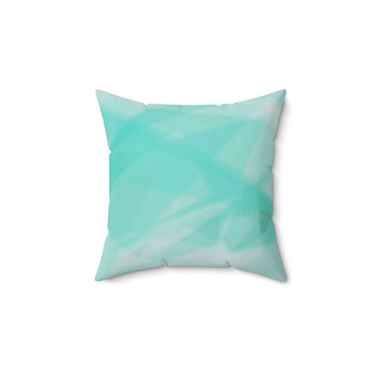 Mountain Stream: (14"x14") Aqua Abstract Faux Suede Pillow, Ethereal Home Decor, Cozy Cushion, Modern Decorative Pillow, Housewarming Gift, Accent Pillow