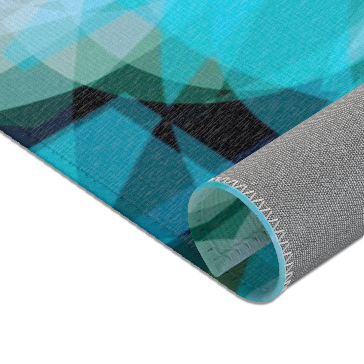 Depths: 48"x72" Serene Blue Abstract Area Rug, Modern Home Decor, Living Room Accent, Cozy Bedroom Mat, Bohemian Style Rug