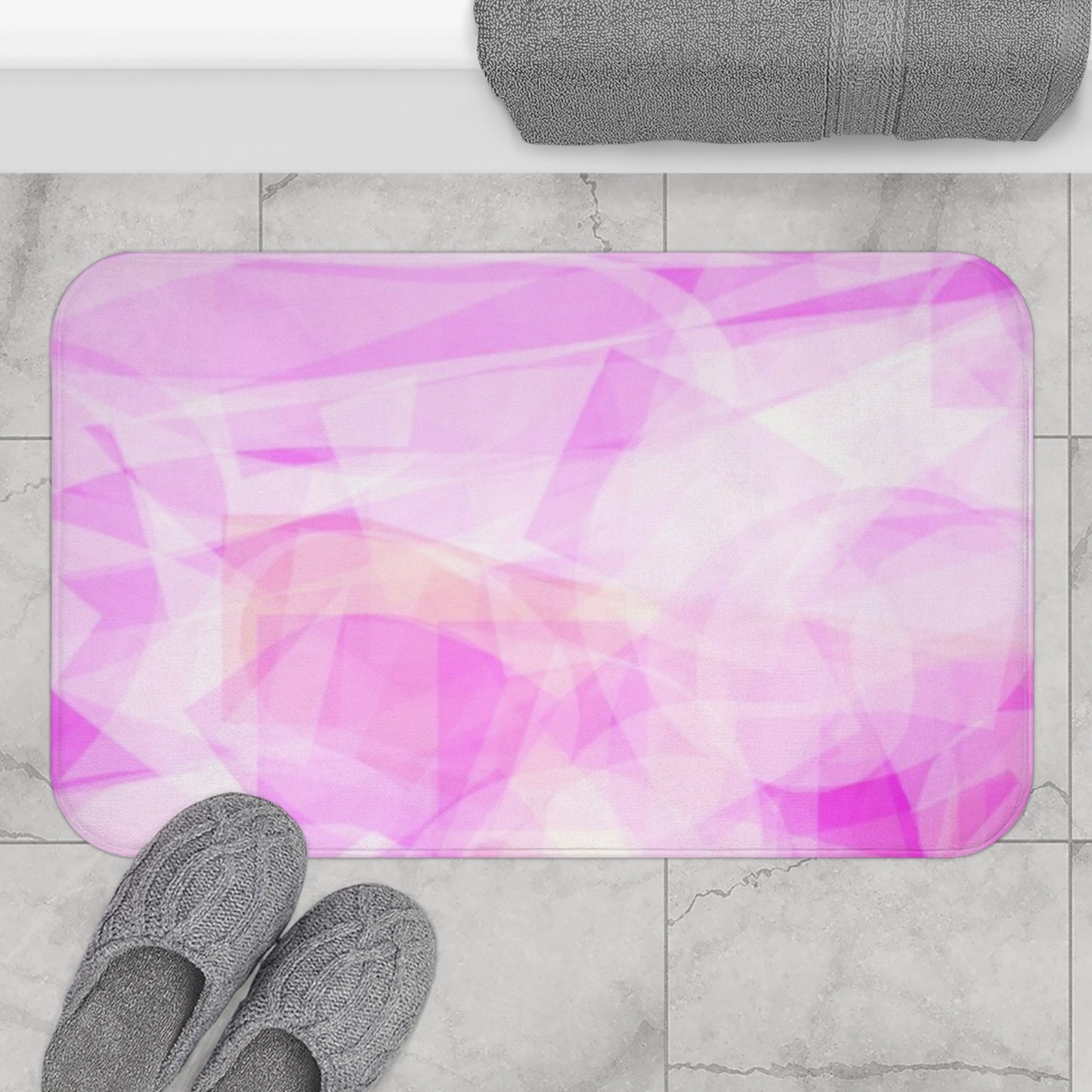 Persephone: (34"x21") Stylish Pink Abstract Bathmat, Soft Bath Rug, Ethereal Decor, Non-Slip Mats, Gift for Housewarming or Bridal Shower