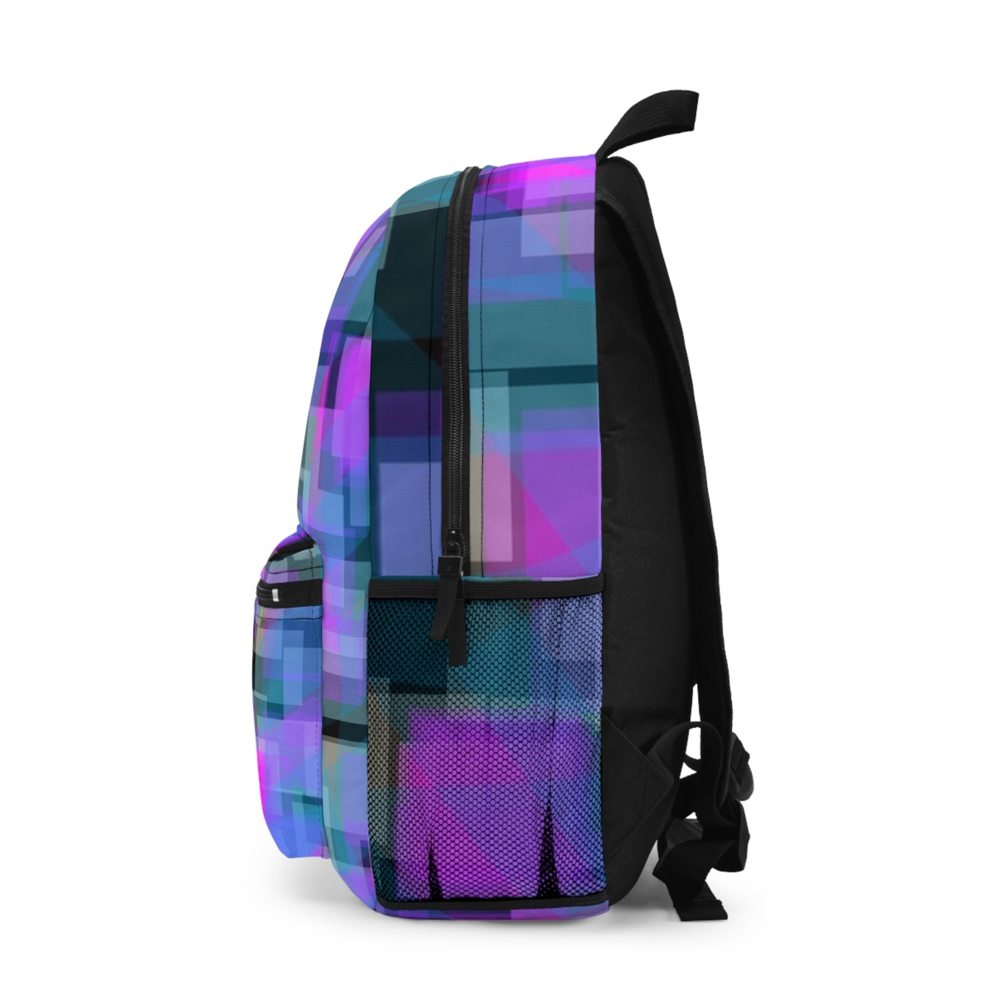 ESP:  Vibrant Geometric Print Backpack, Stylish Bag, Good Vibes Travel Backpack, Colorful Daypack, Unique Gift for Students, Backpack for Hiking