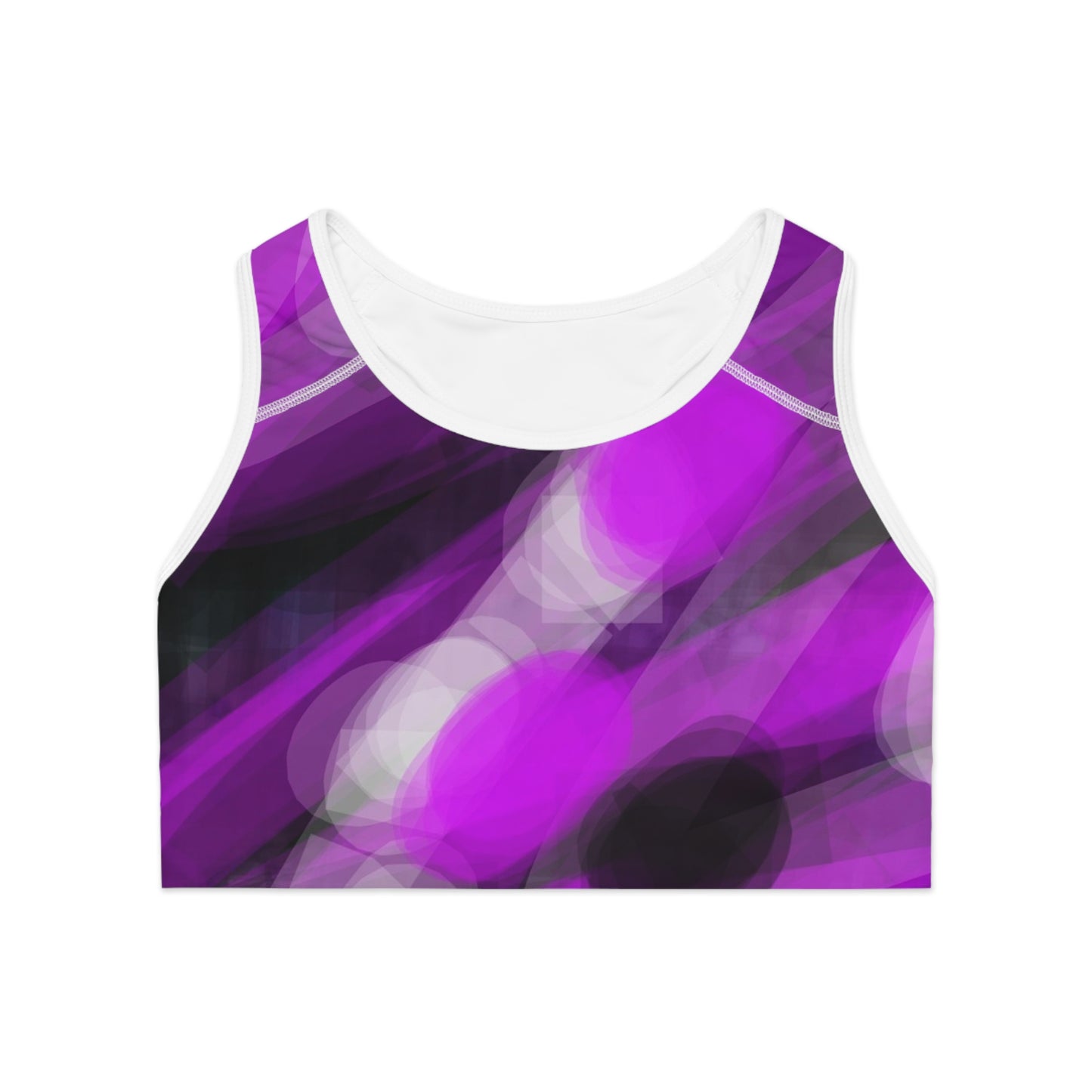 Laid Back I: WH Trim Vibrant Purple Sports Bra for Active Women