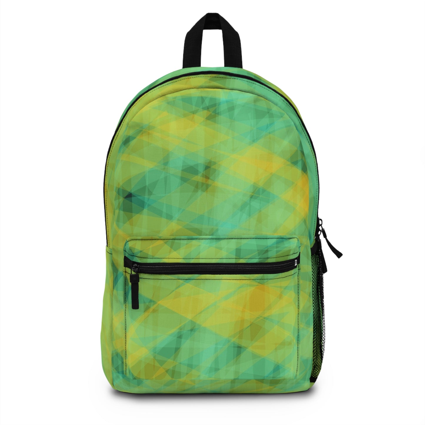Quietude:  Vibrant Geometric Backpack - Colorful Daypack, Stylish Travel Backpack, Unique Gift Idea, Eco-Friendly, Good Vibes Only