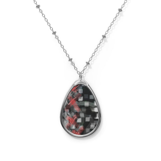 Micah: Abstract Art Elegant Oval Necklace - Sleek Teardrop Design for Everyday Elegance