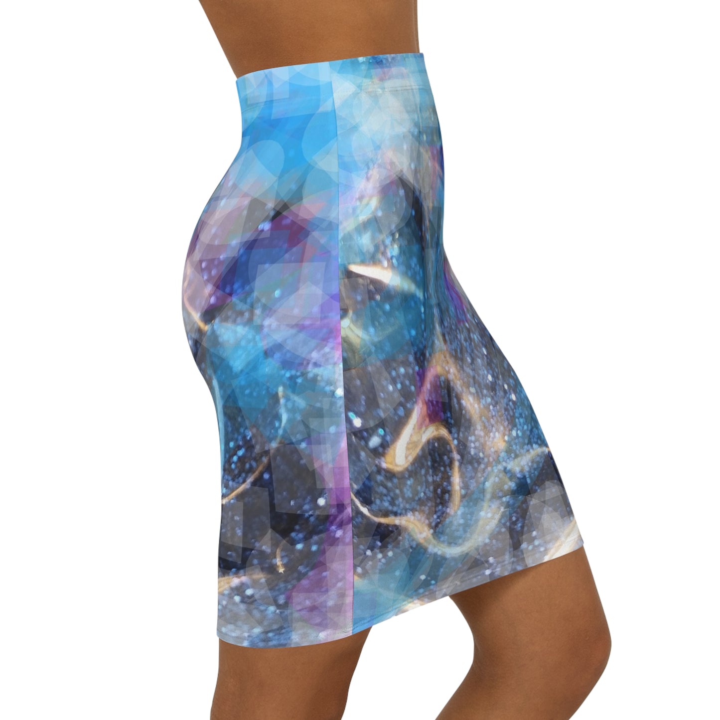 Sapphire Fuel:  Women's Mid-Waist Pencil Skirt (AOP)