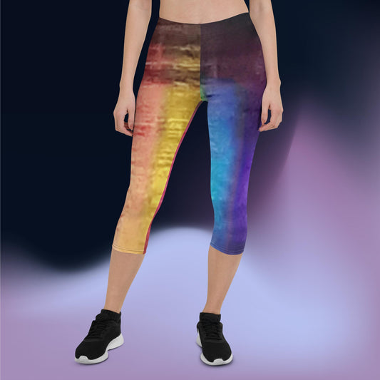 Neon Rain: Capri Leggings