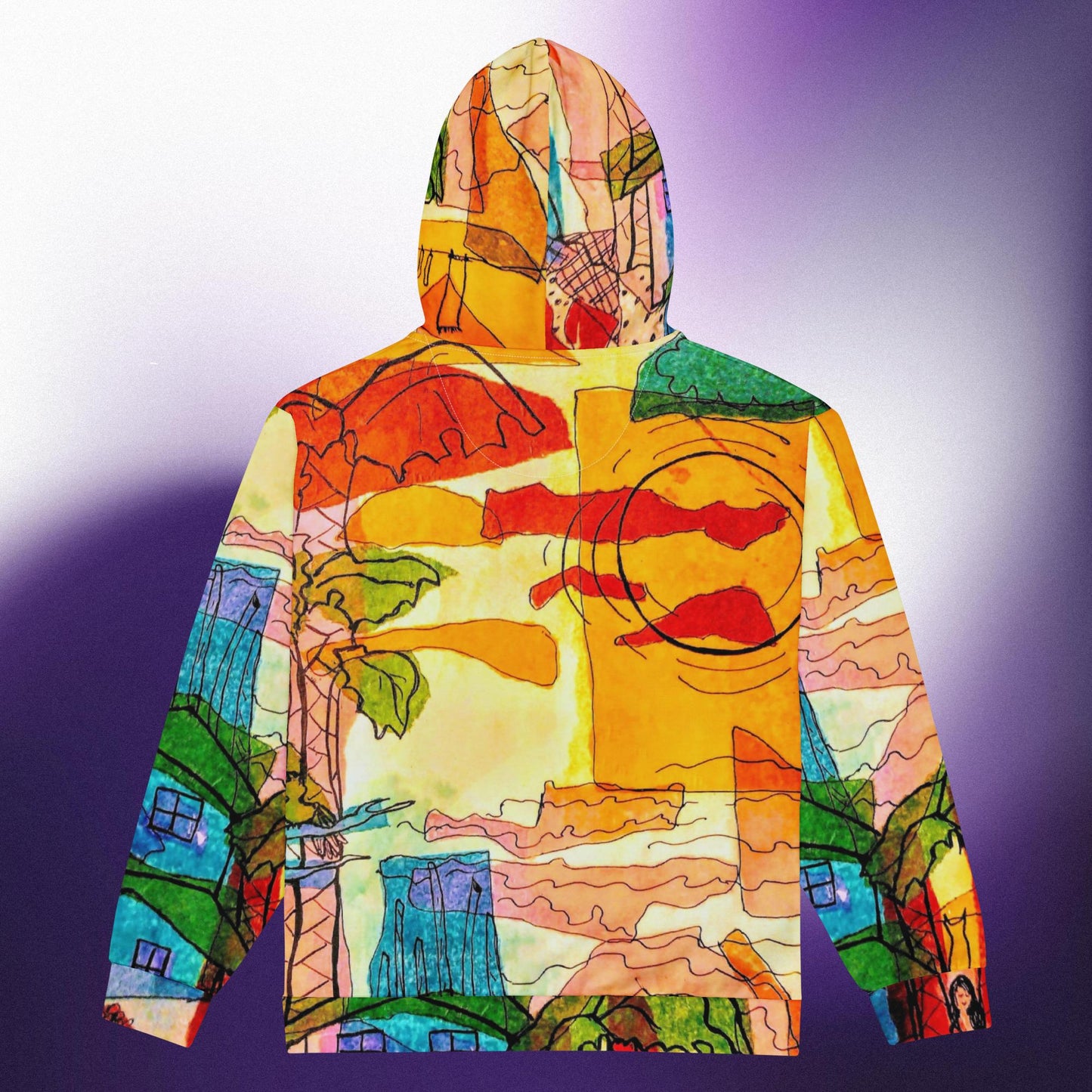 Sunset Village: Unisex zip hoodie