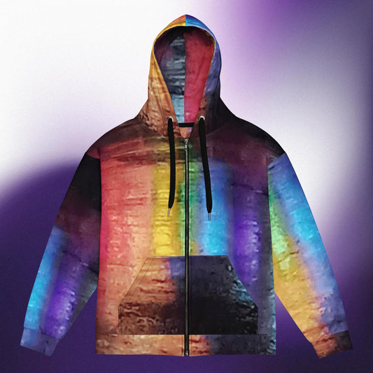 Neon Rain: Unisex zip hoodie