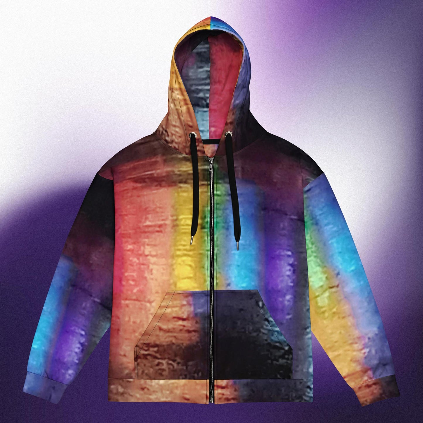 Neon Rain: Unisex zip hoodie