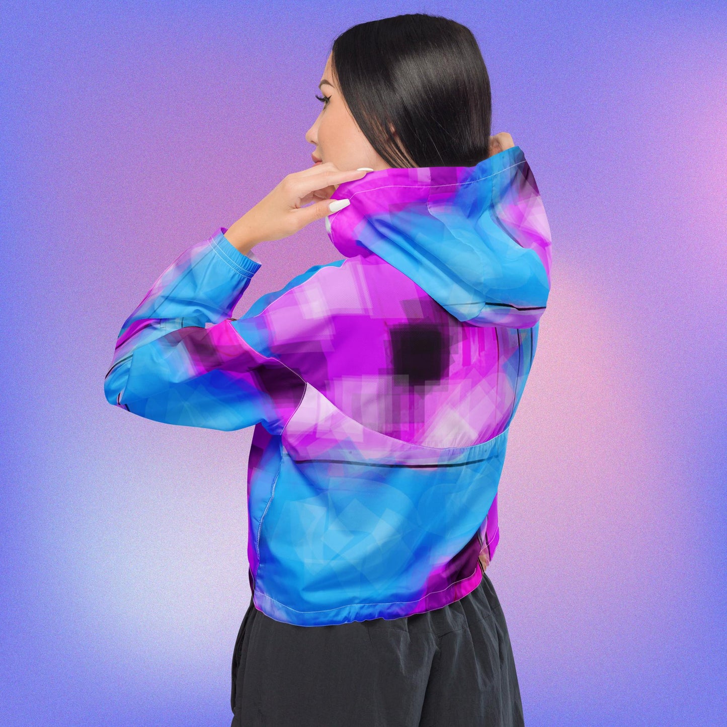 Magenta Edge:  Women’s cropped windbreaker