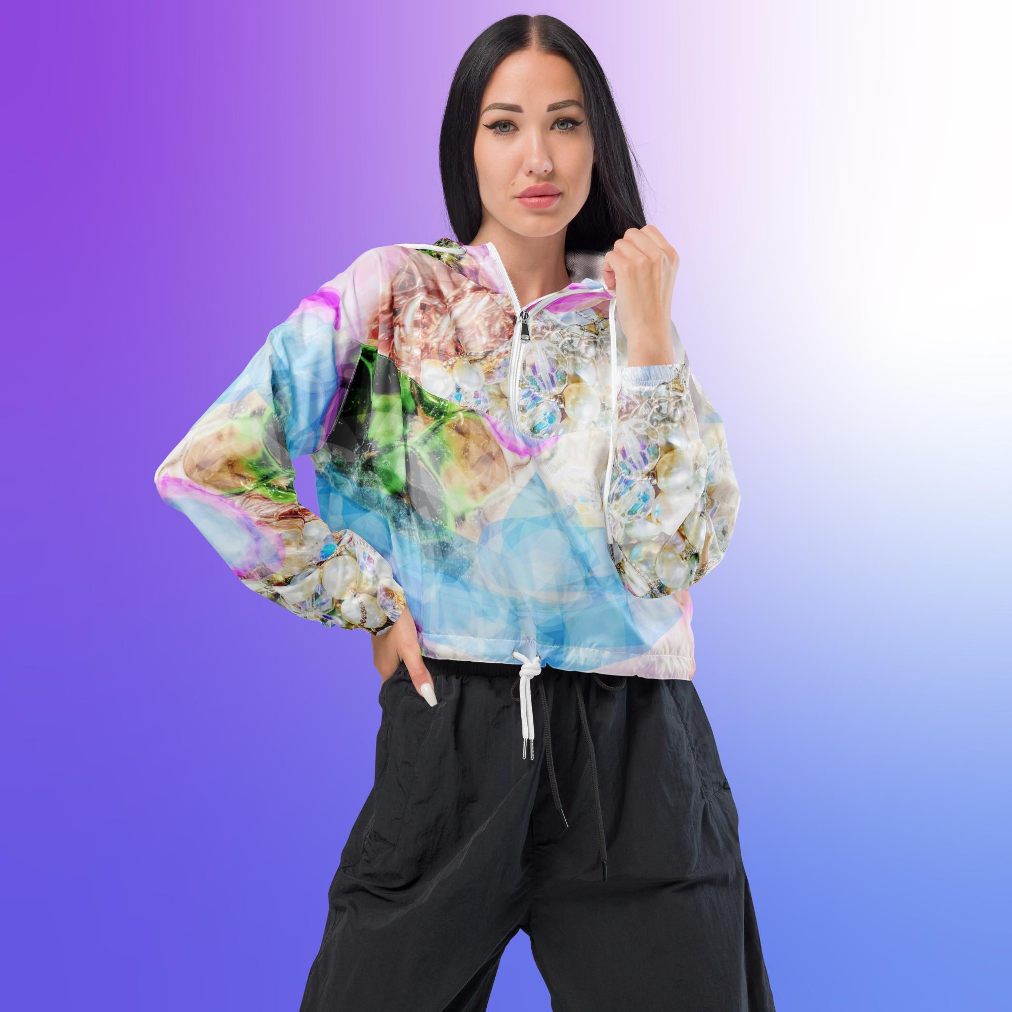 Hidden Treasure: Women's cropped windbreaker – 1GoldFlame7