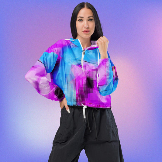 Magenta Edge:  Women’s cropped windbreaker