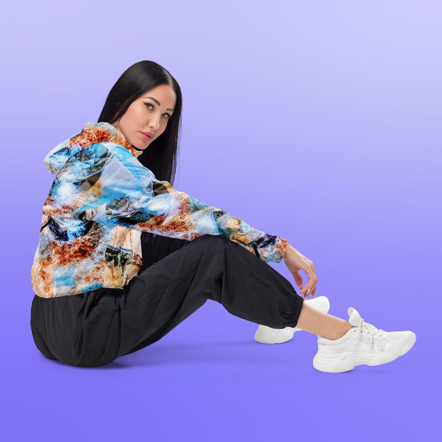 Crystal Clear:  Women’s cropped windbreaker