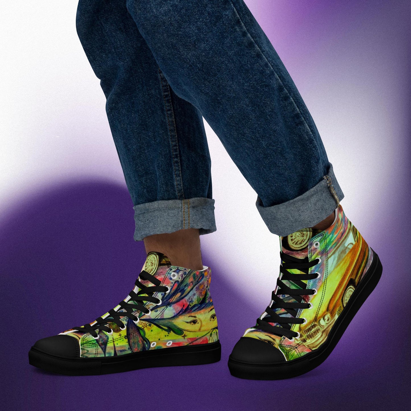 Dream Trek: Men’s high top canvas shoes:  BK