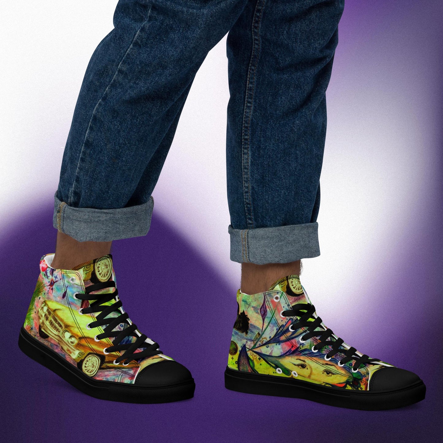 Dream Trek: Men’s high top canvas shoes:  BK