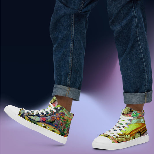 Dream Trek: Men’s high top canvas shoes:  WH