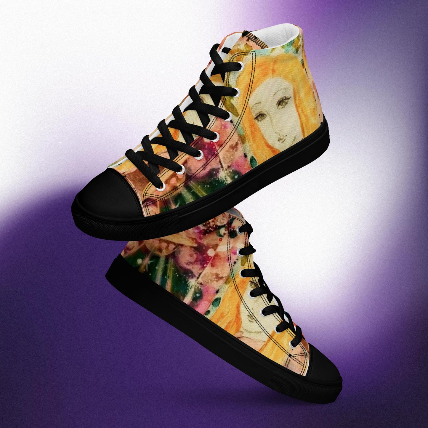 Star Girl: Women’s high top canvas shoes:  BK