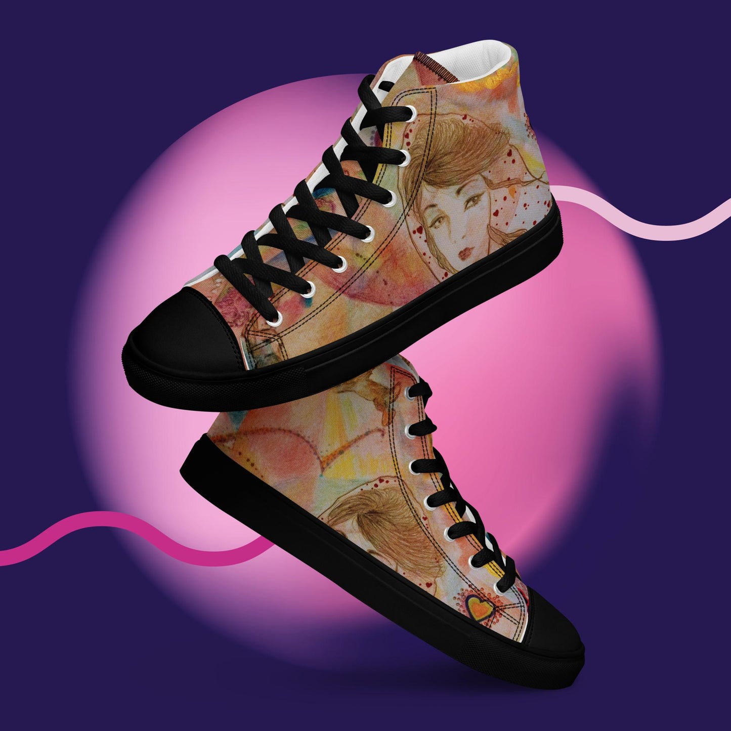 Journey 5D Up: Women’s high top canvas shoes:  BK