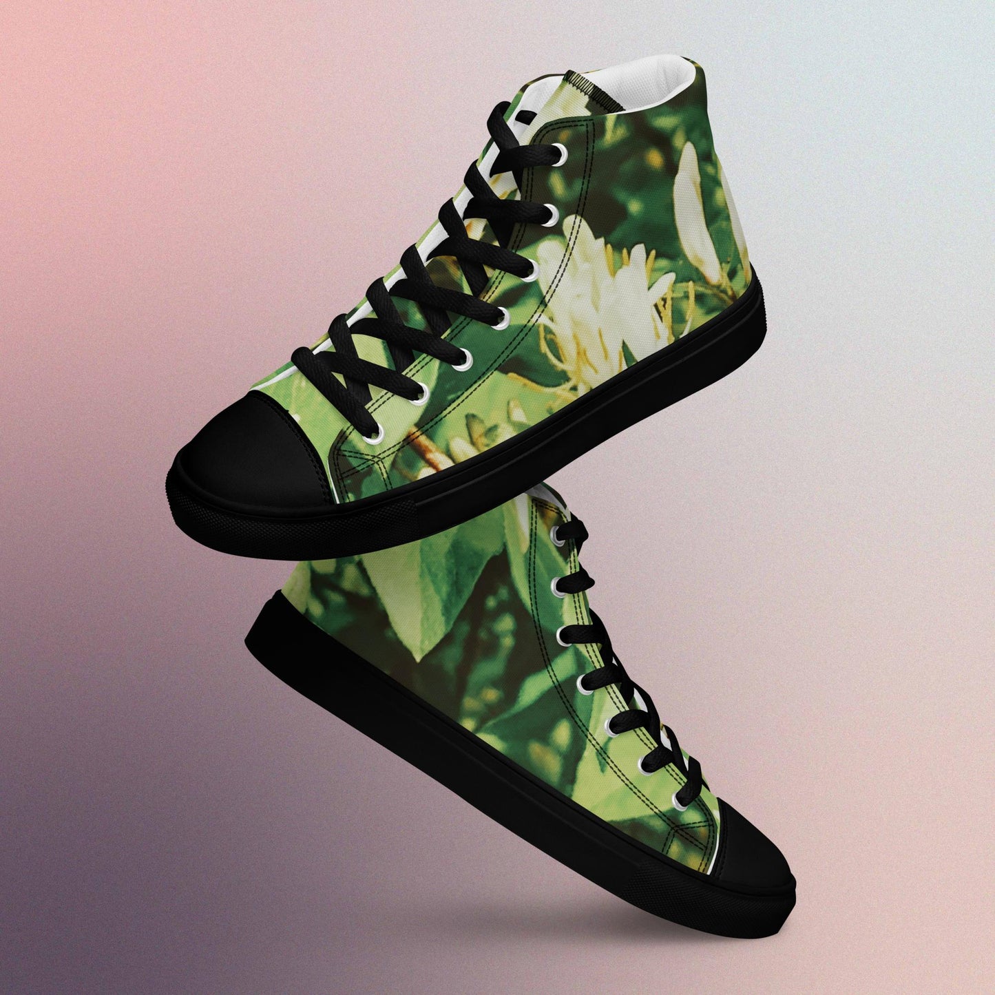 Honeysuckle: Women’s high top canvas shoes:  BK