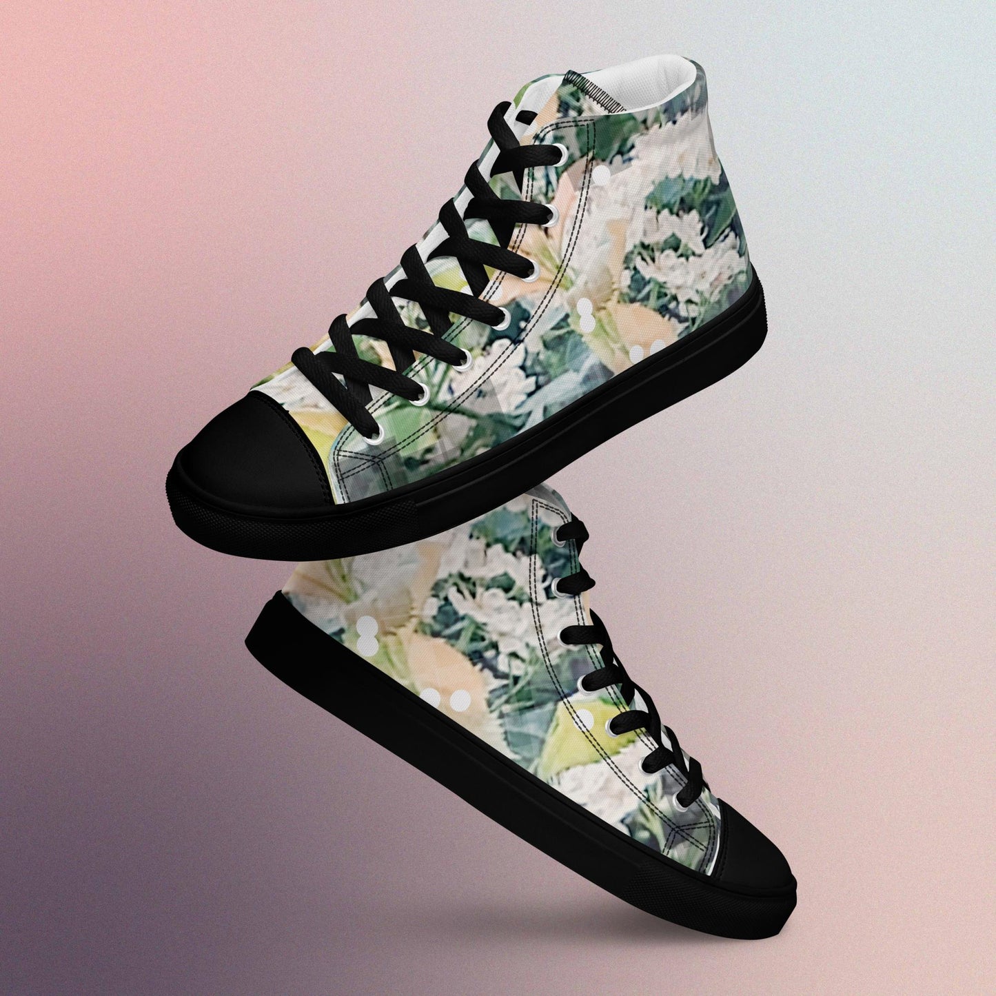 Blossomi:  Women’s high top canvas shoes:  BK