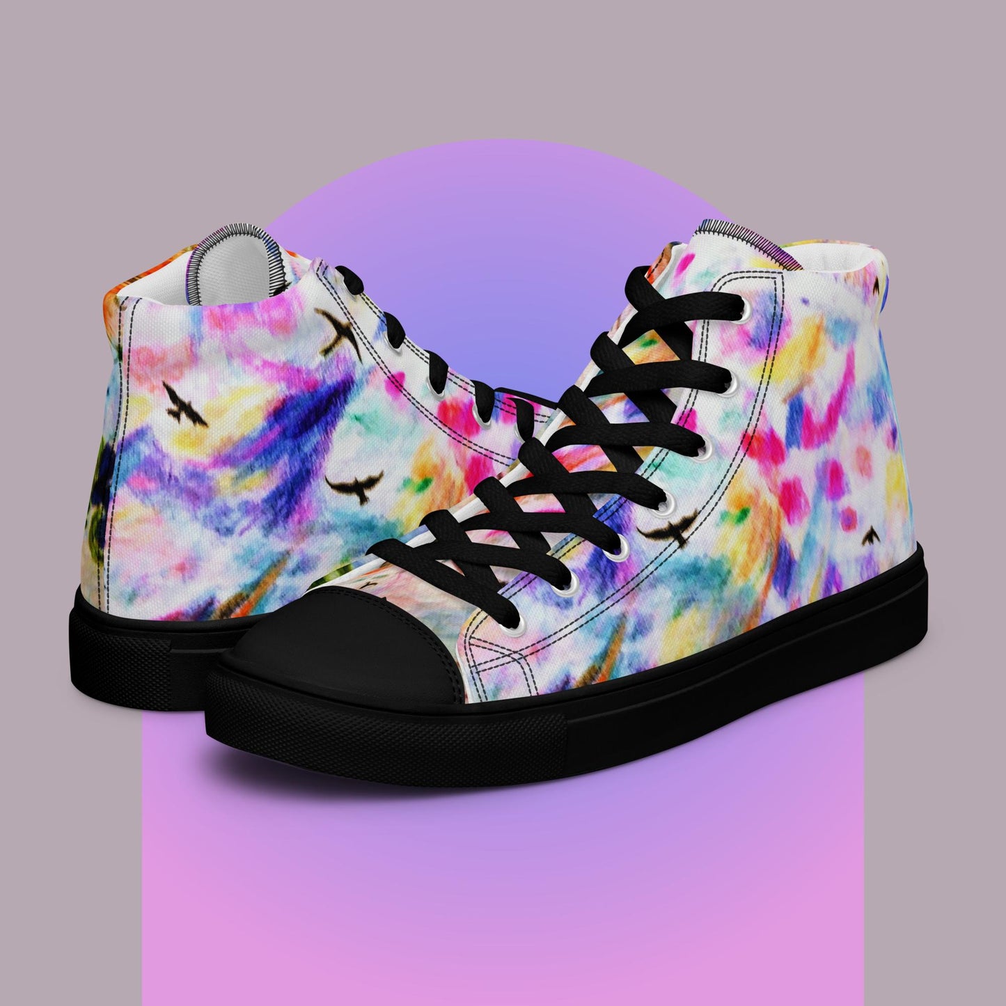 Lily & Birds: Women’s high top canvas shoes:  BK