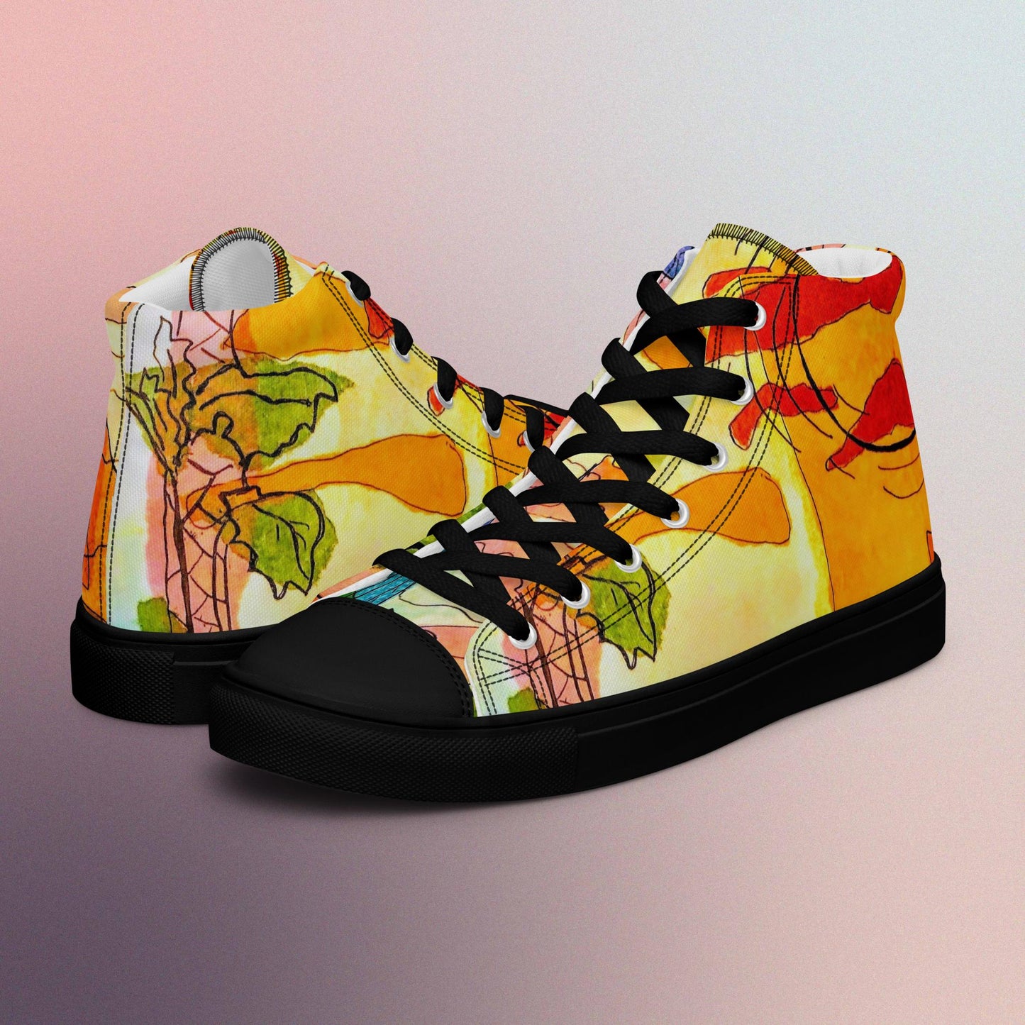 Sunset Village: Women’s high top canvas shoes: BK